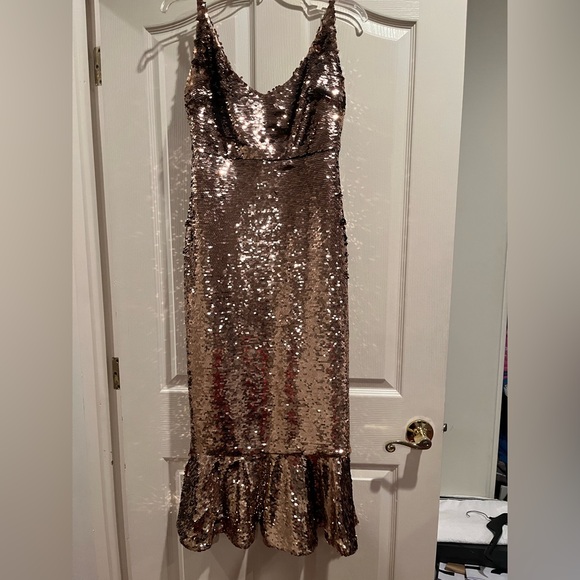 SALONI Gold  Sequin Dress - Picture 2 of 6